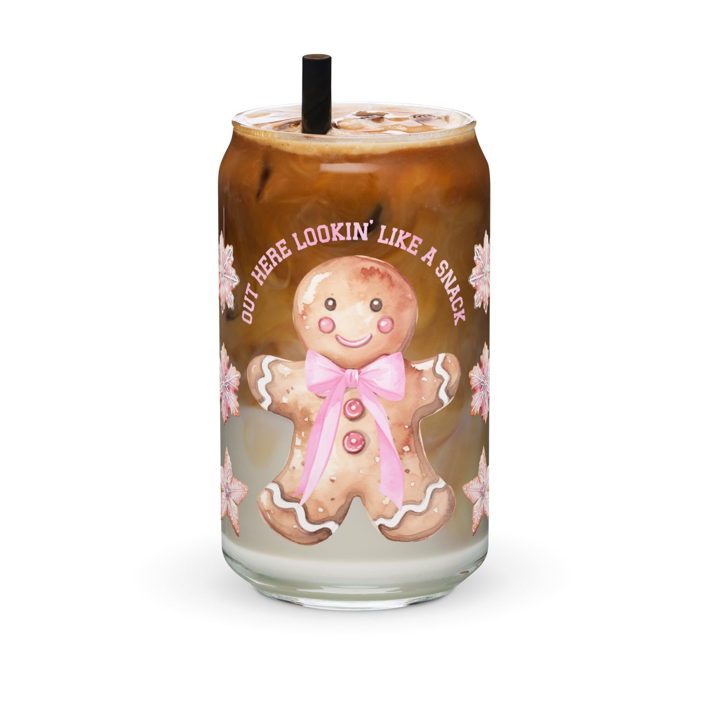 Gingerbread Man Can-shaped glass