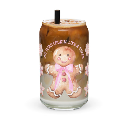 Gingerbread Man Can-shaped glass