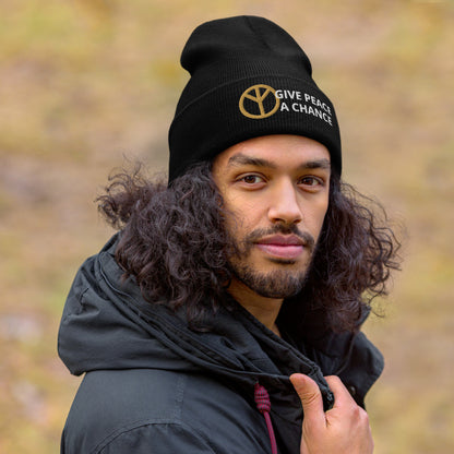 Give Peace a Chance Cuffed Beanie