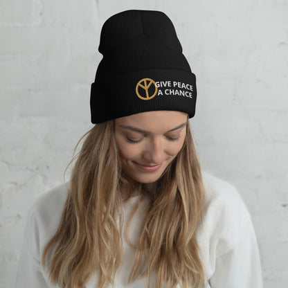 Give Peace a Chance Cuffed Beanie
