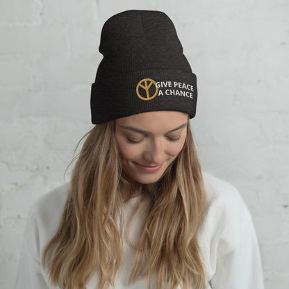 Give Peace a Chance Cuffed Beanie