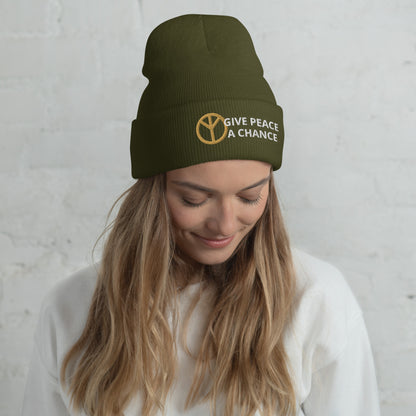 Give Peace a Chance Cuffed Beanie
