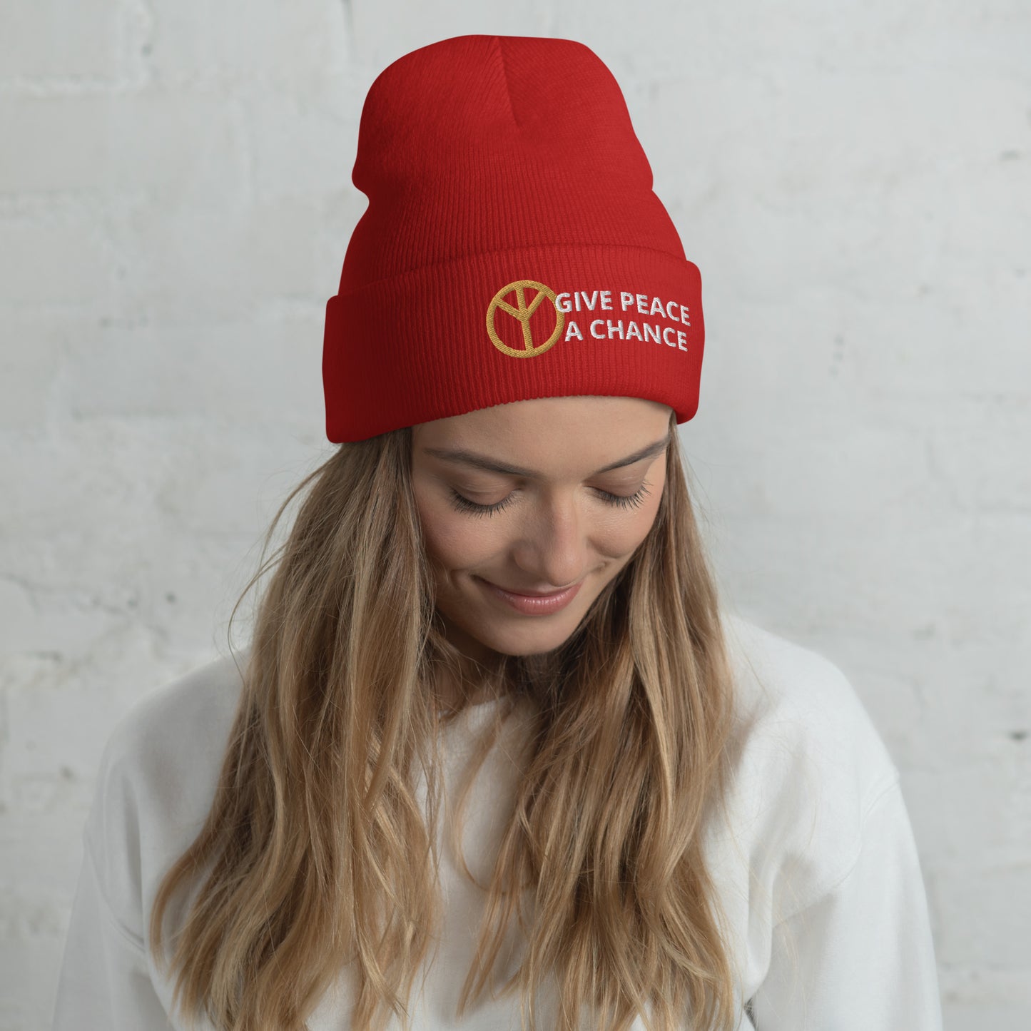 Give Peace a Chance Cuffed Beanie
