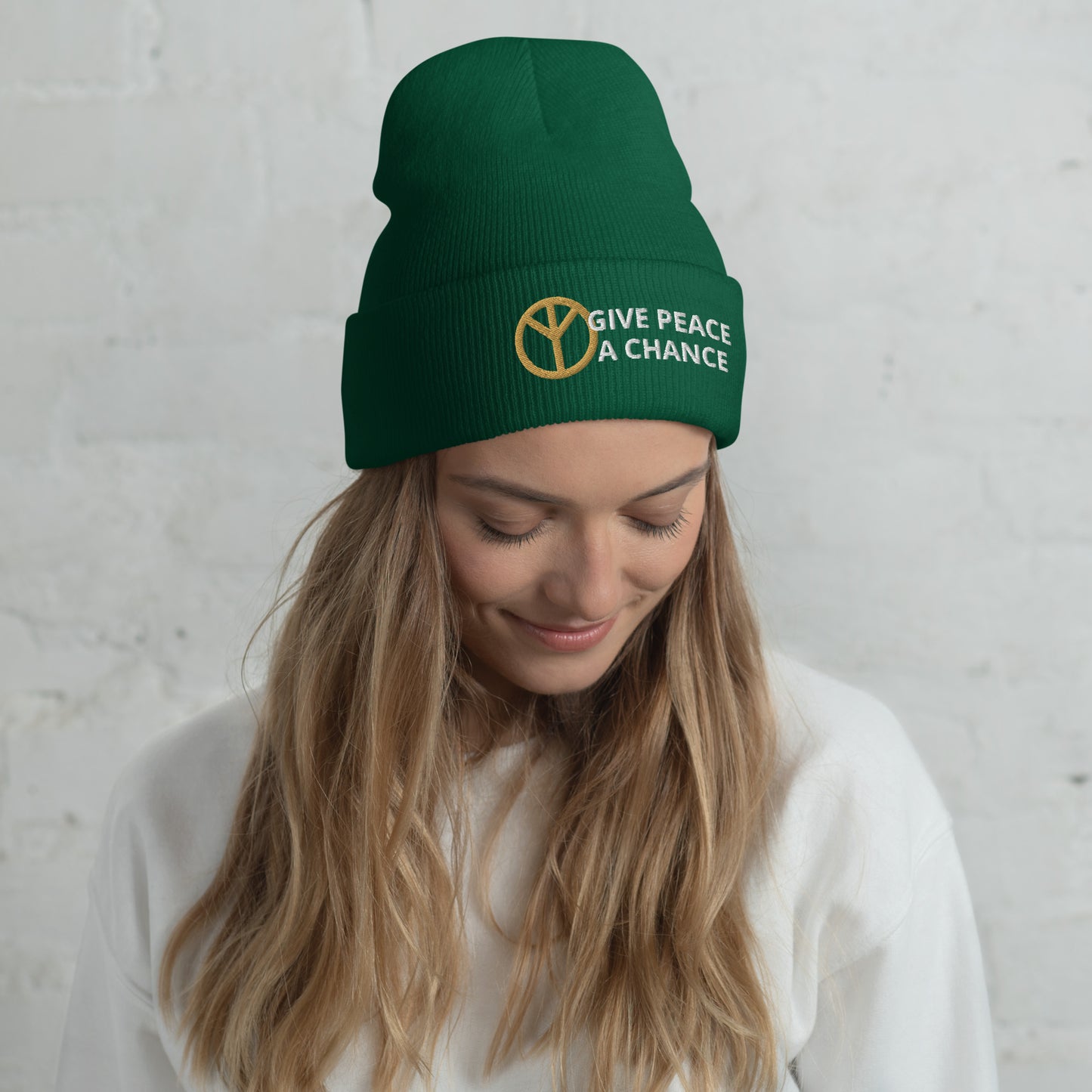 Give Peace a Chance Cuffed Beanie