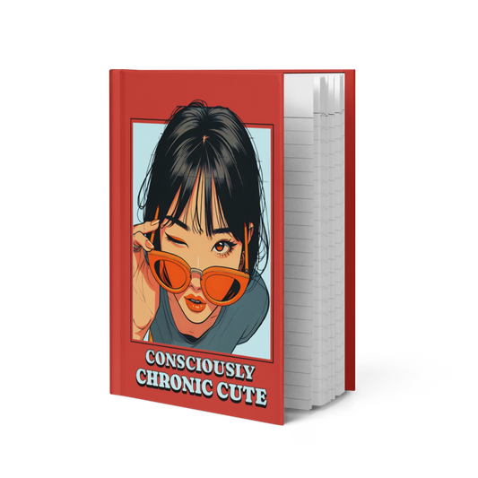 Consciously Chronic Cute Hardcover Journal Hardcover (Red)