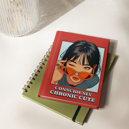 Journal intime mignon à couverture rigide Consciously Chronique (Rouge)