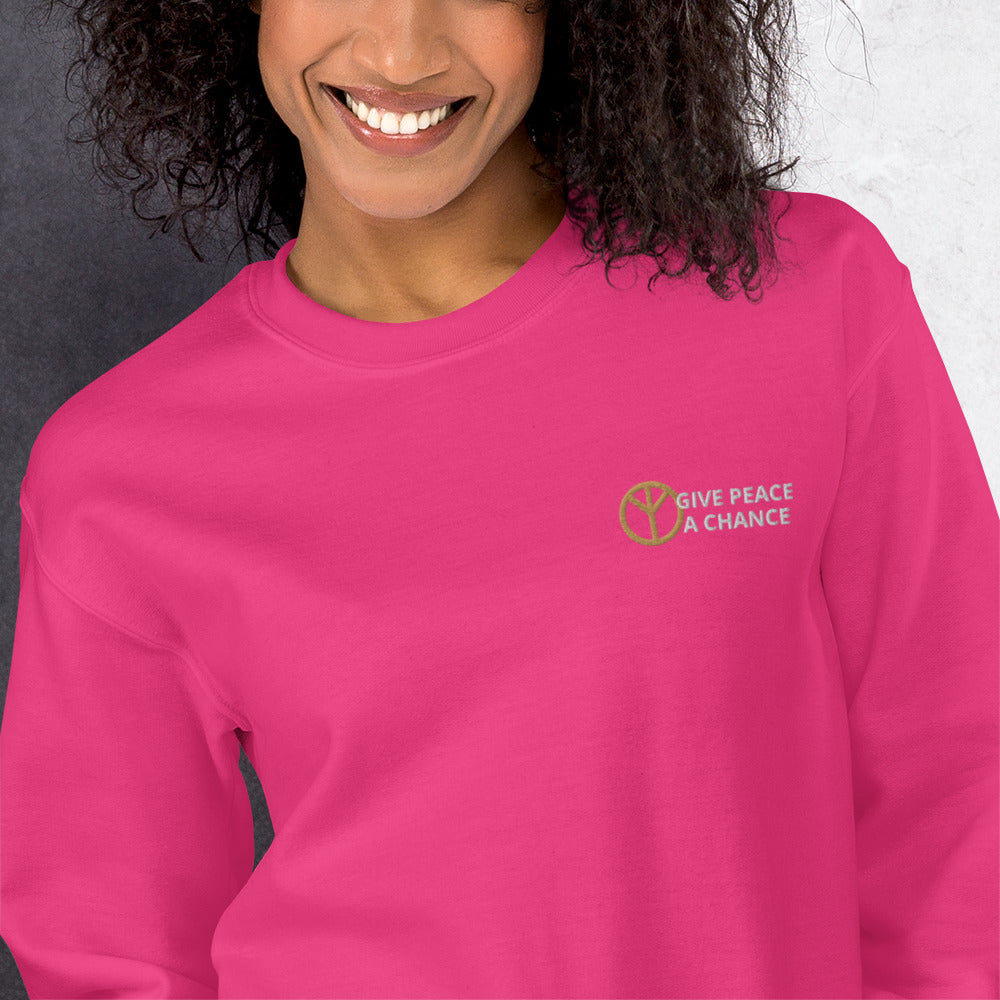 Give Peace a Chance embroidered Unisex Sweatshirt