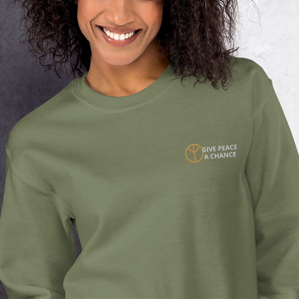 Give Peace a Chance embroidered Unisex Sweatshirt