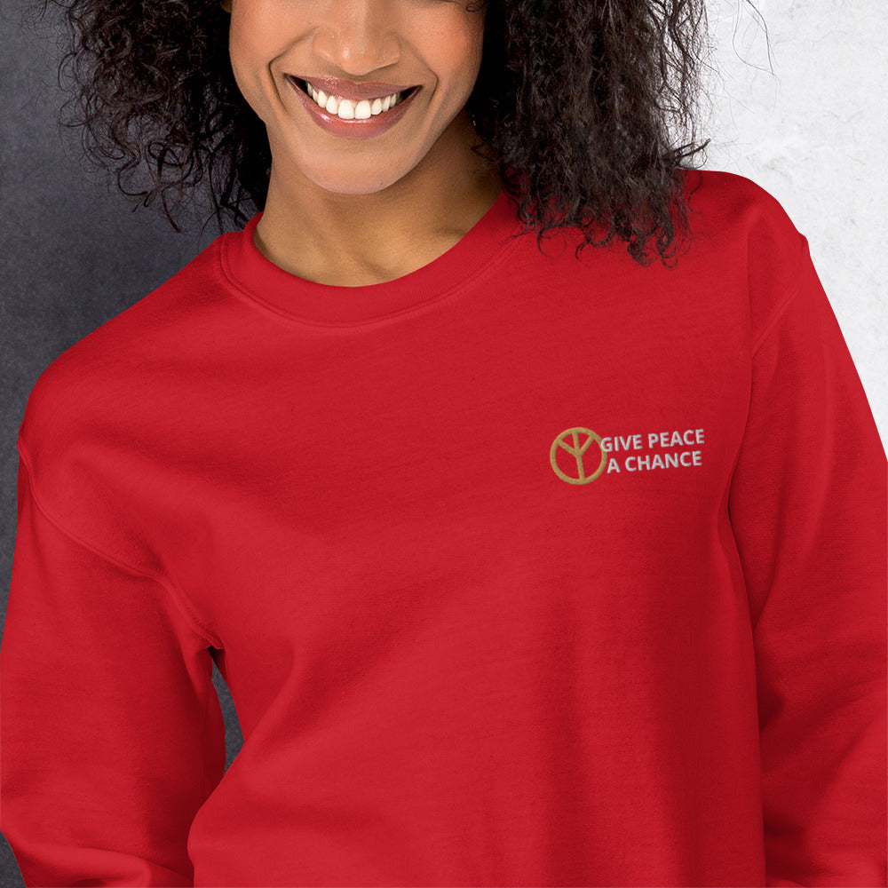 Give Peace a Chance embroidered Unisex Sweatshirt