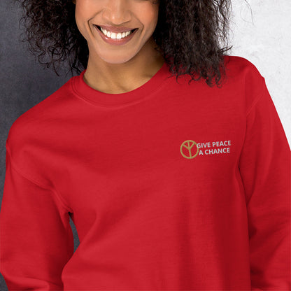 Give Peace a Chance embroidered Unisex Sweatshirt