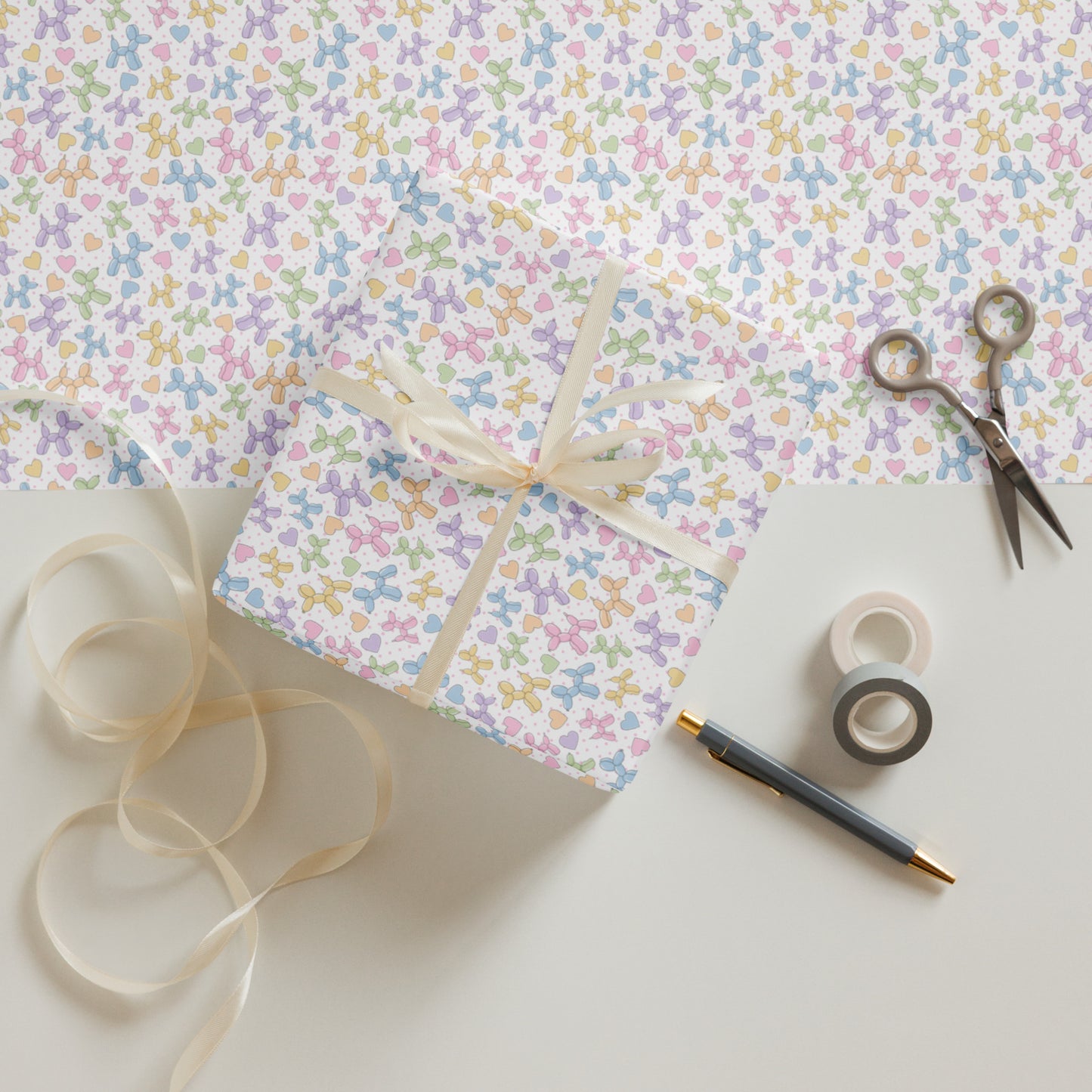 Lot de feuilles de papier cadeau Balloon Doggie B
